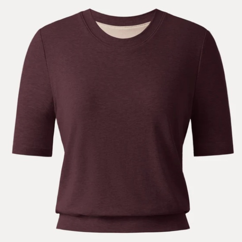 OGL Lyocell Wool Crewneck Brami with Banded Hem – Ruby Berry | Size S